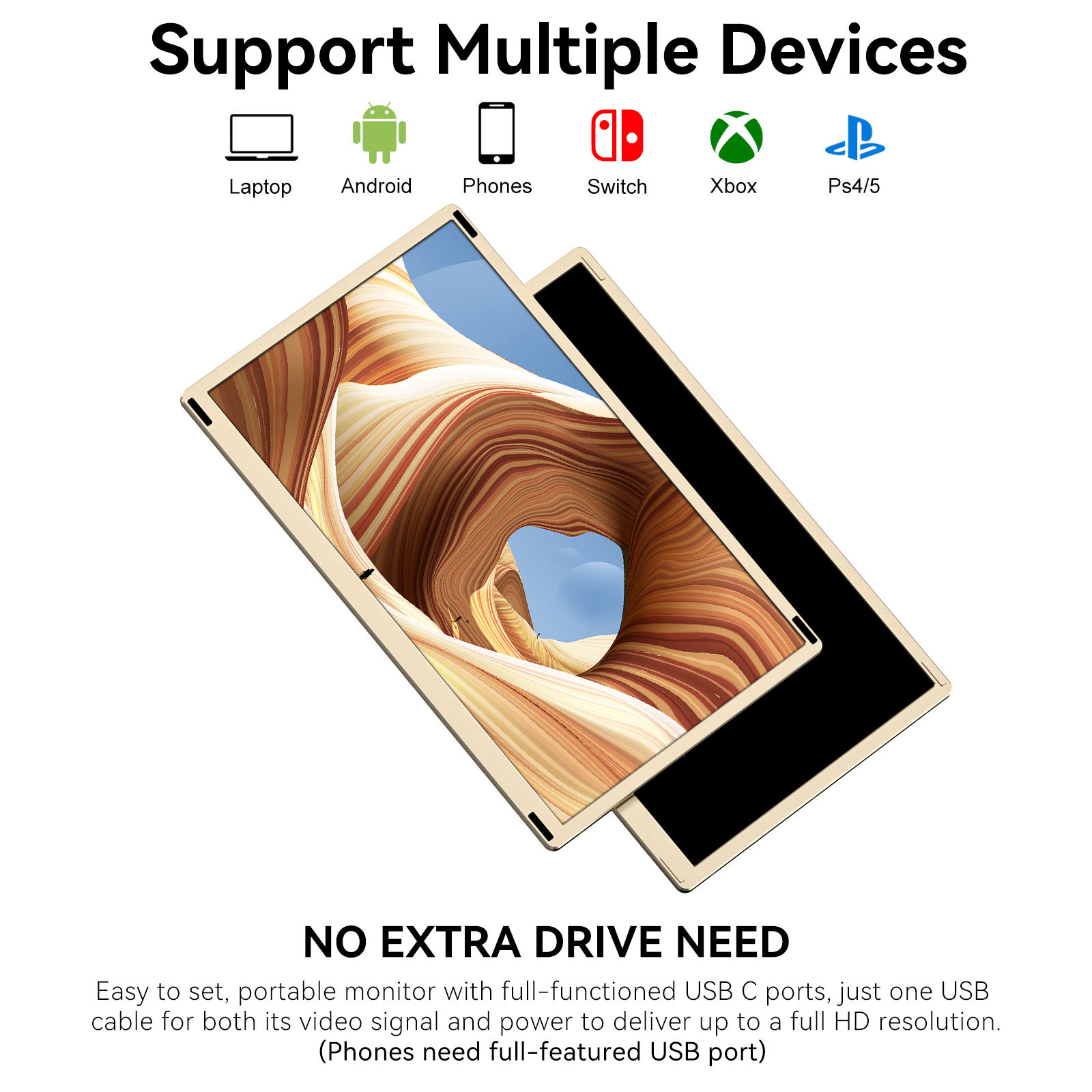 VISIONO S6 Triple Portable Monitor — 15.6" FHD