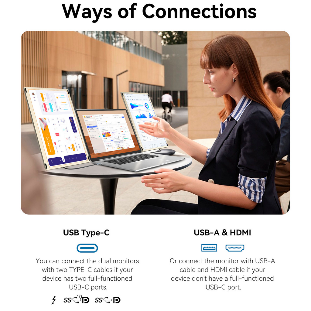 VISIONO S6 Triple Portable Monitor — 15.6" FHD