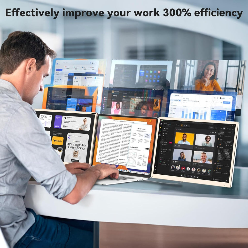 VISIONO S6 Triple Portable Monitor — 15.6" FHD